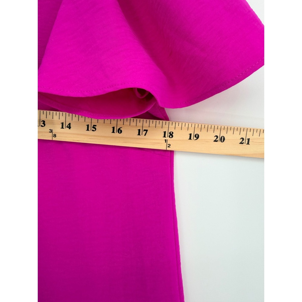 DKNY Dress 6 Raspberry Pink Flutter Sleeve Flounce Hem Barbiecore Party Dress - Picture 7 of 9